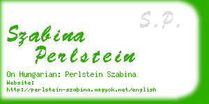 szabina perlstein business card